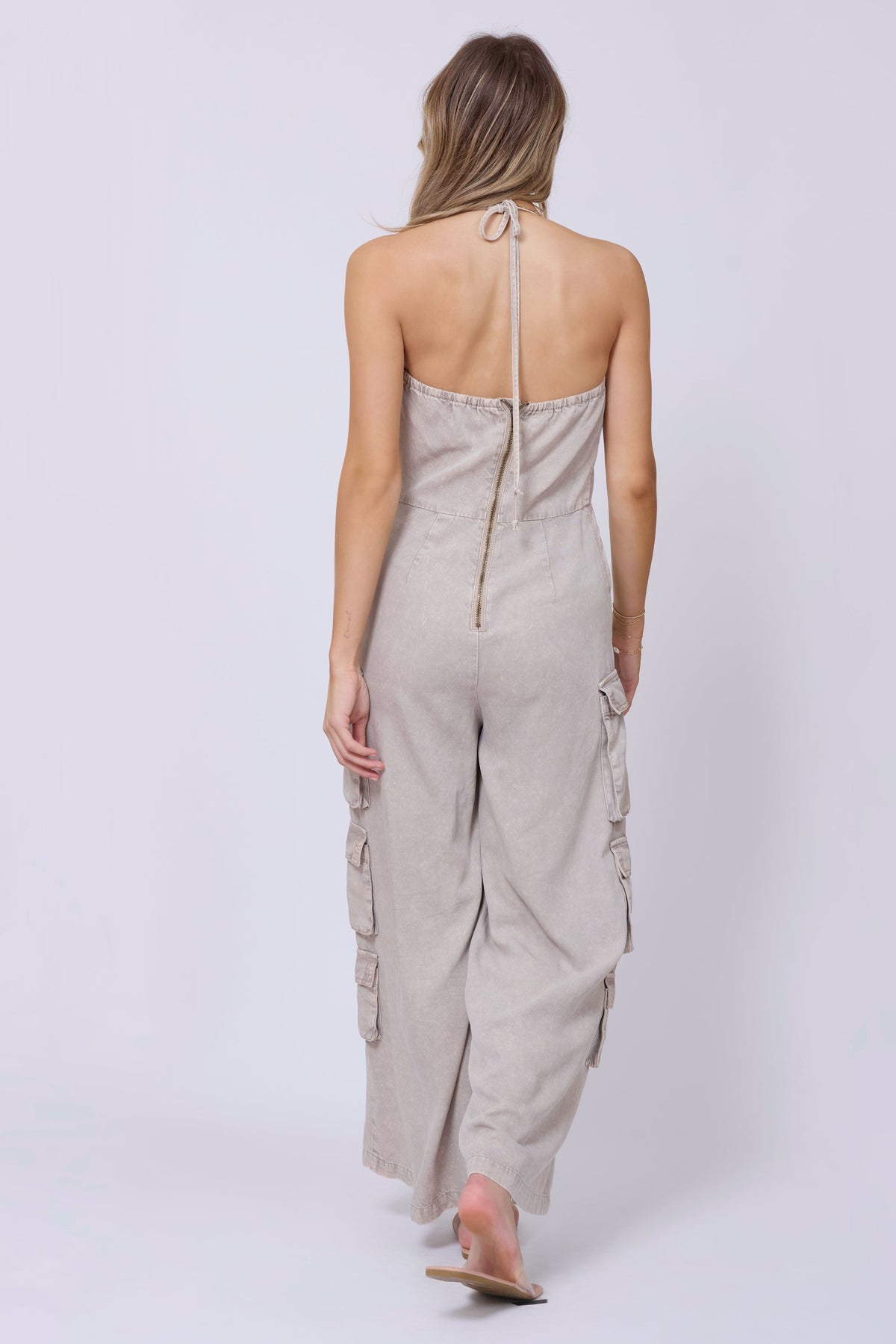 Khaki Tencel Jumpsuit | Vintage Havana