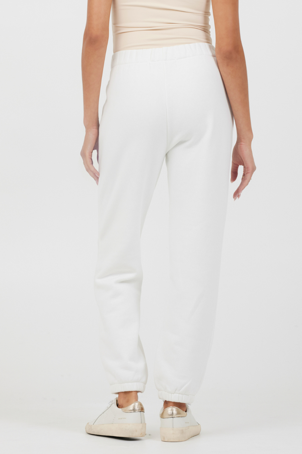 White Essentials Fleece Joggers | Vintage Havana