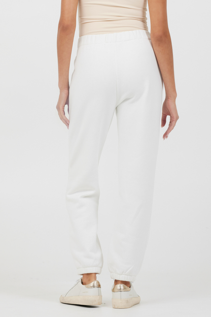 White Essentials Fleece Joggers | Vintage Havana