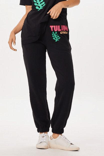 Black Tulum Jet Setter Surf Wash Jogger | Vintage Havana