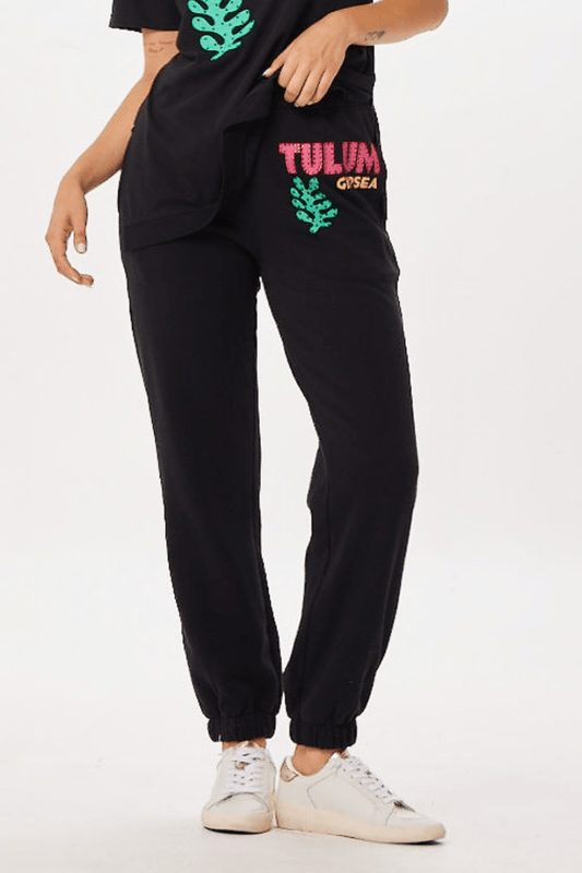 Black Tulum Jet Setter Surf Wash Jogger | Vintage Havana