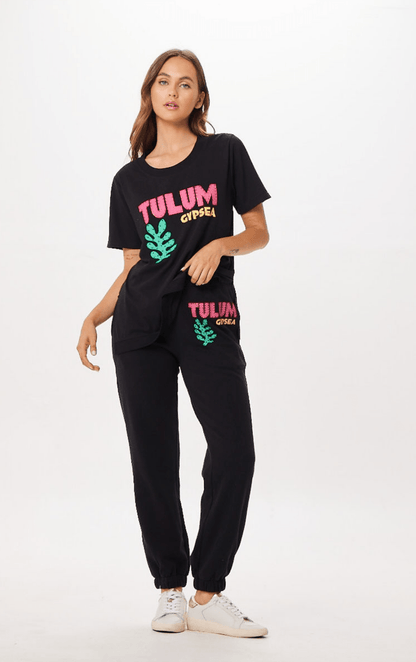 Black Tulum Jet Setter Surf Wash Jogger | Vintage Havana