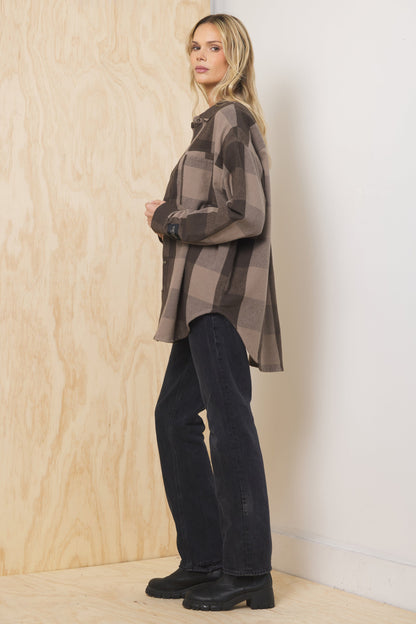 Oversized Flannel Button Down | Vintage Havana