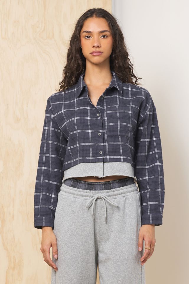 Flannel Shirt w/ French Terry Hem | Vintage Havana