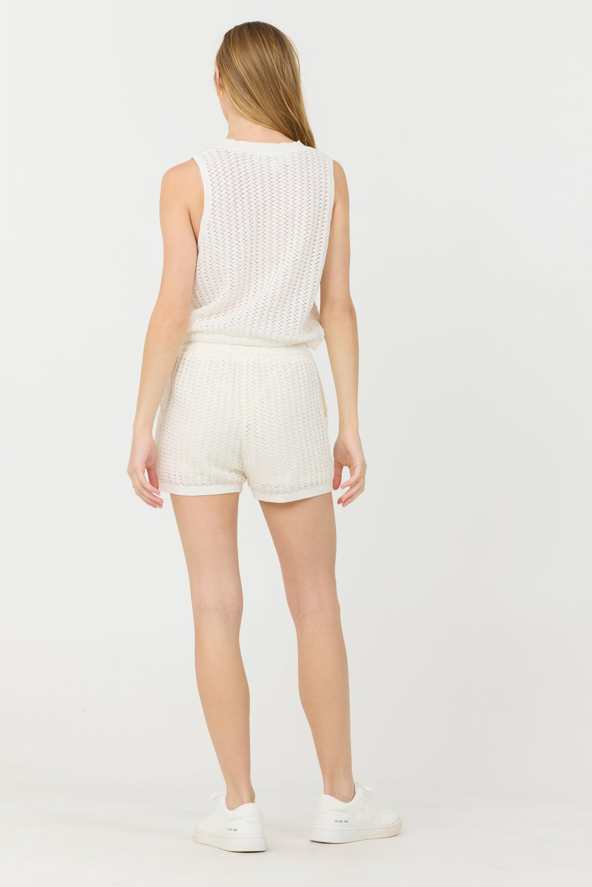 White Open Crochet Shorts | Vintage Havana