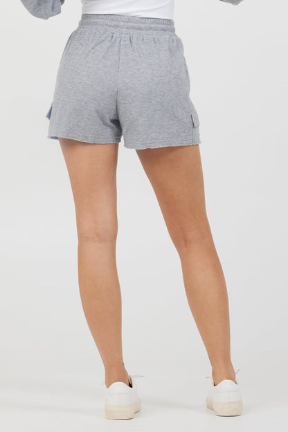 Heather Grey Bounded Textured Jersey Shorts | Vintage Havana