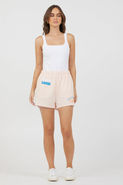 Peach Parfait W/ Multi Puff "Sunchaser" Surf Wash Shorts | Vintage Havana