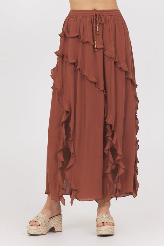 Sedona Sand Ruffle Maxi Skirt | Vintage Havana