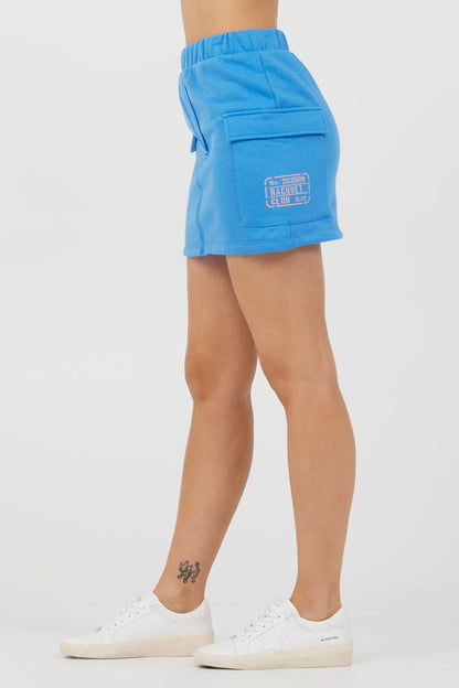 Azure Blue Fleece Cargo Skirt w/ Print | Vintage Havana