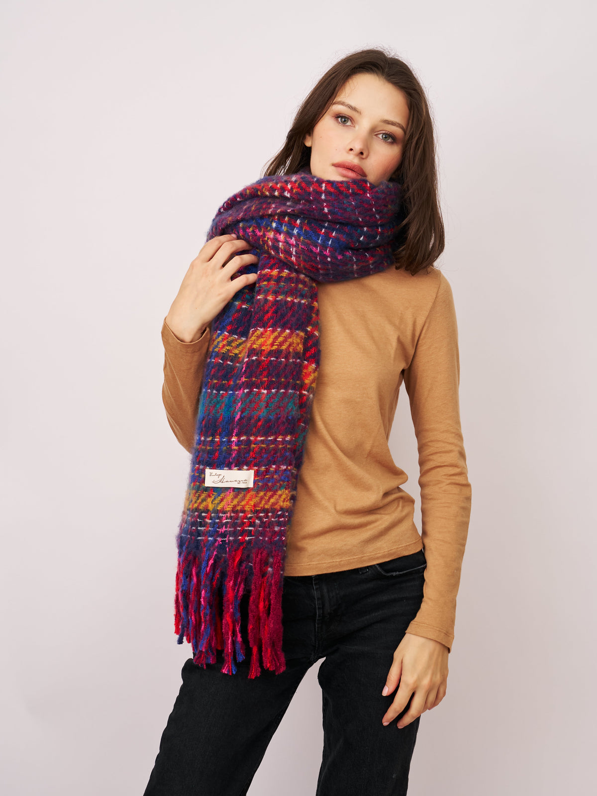 BRUSH SCARF - PINK MULTI | Vintage Havana