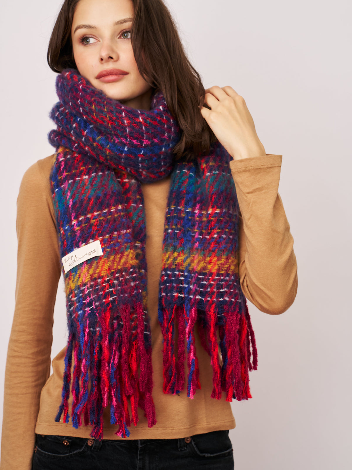 BRUSH SCARF - PINK MULTI | Vintage Havana