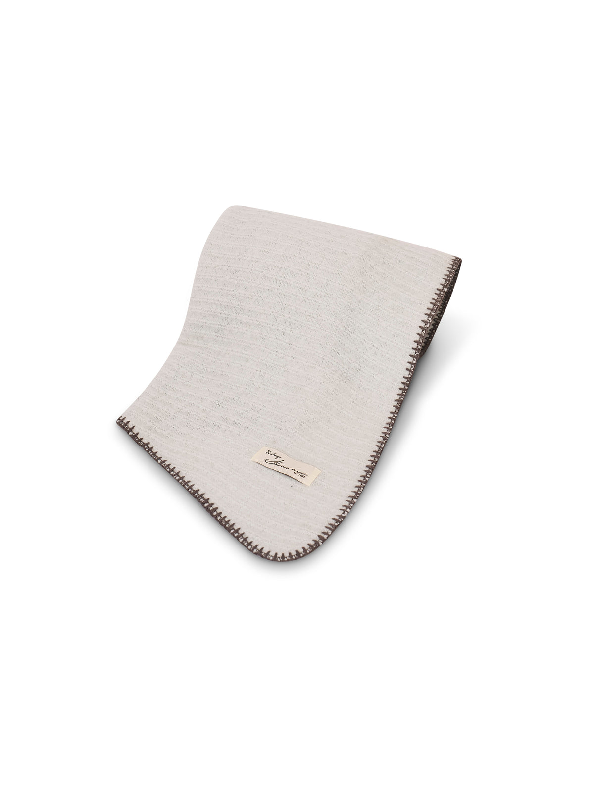 BLANKET STITCH KNIT SCARF - GREY/CHARCOAL | Vintage Havana