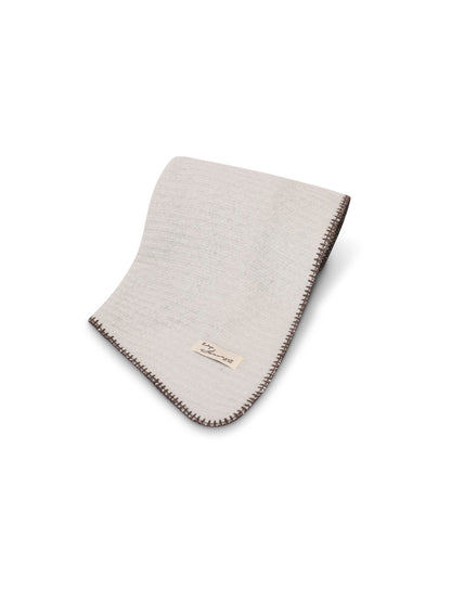 BLANKET STITCH KNIT SCARF - GREY/CHARCOAL | Vintage Havana