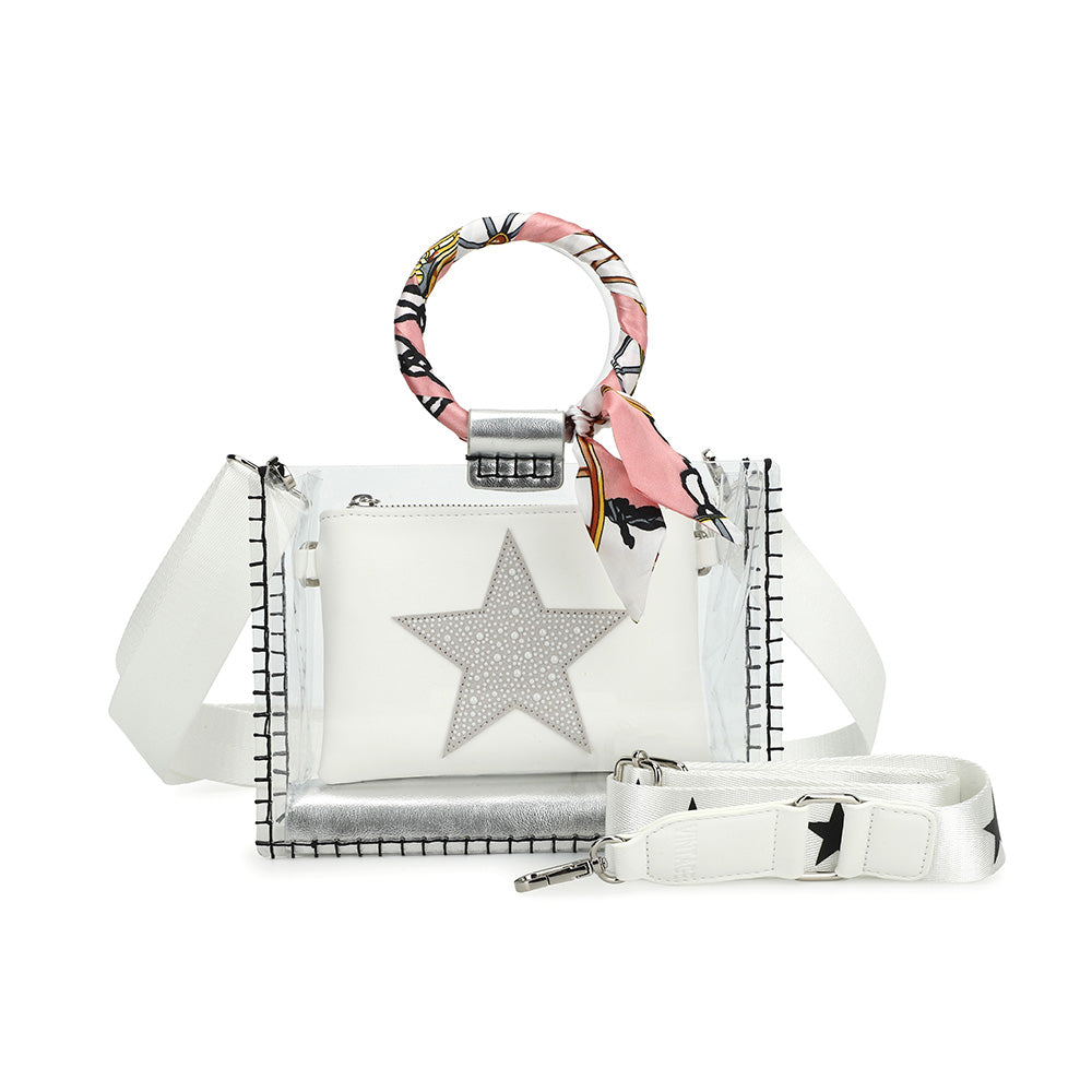 MINI MOLLY - SCARF WHITE PEARL | Vintage Havana