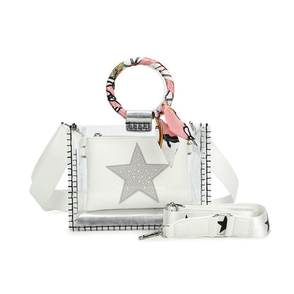 MINI MOLLY - SCARF WHITE PEARL | Vintage Havana