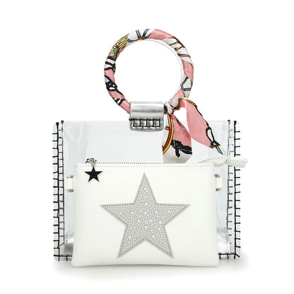MINI MOLLY - SCARF WHITE PEARL | Vintage Havana