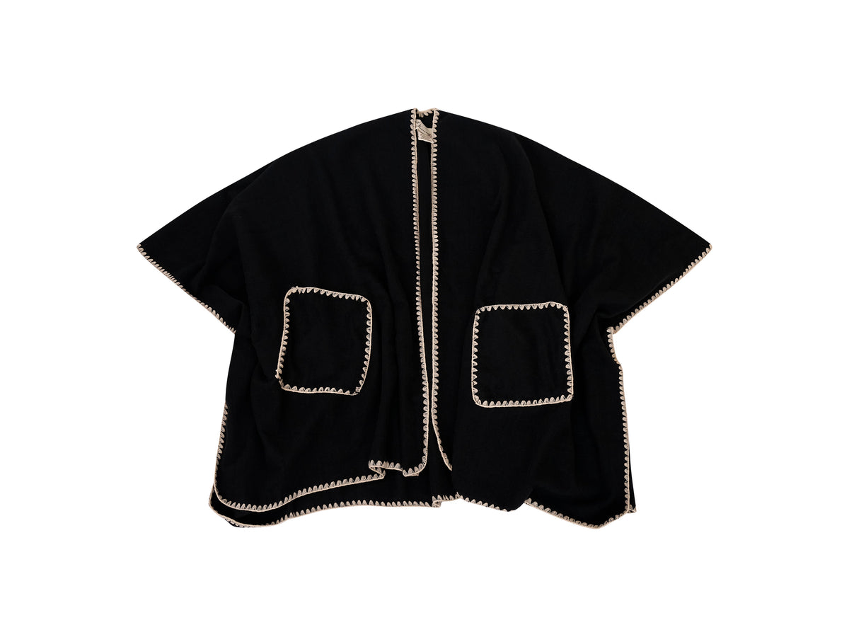 WHIPSTITCH RUANA WITH POCKETS | Vintage Havana