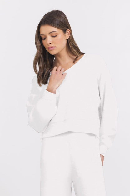 Egg Shell Cloud V Neck | Vintage Havana