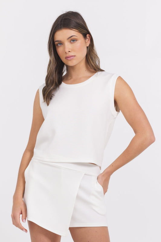 Egg Shell Cloud Cut Off Tank | Vintage Havana