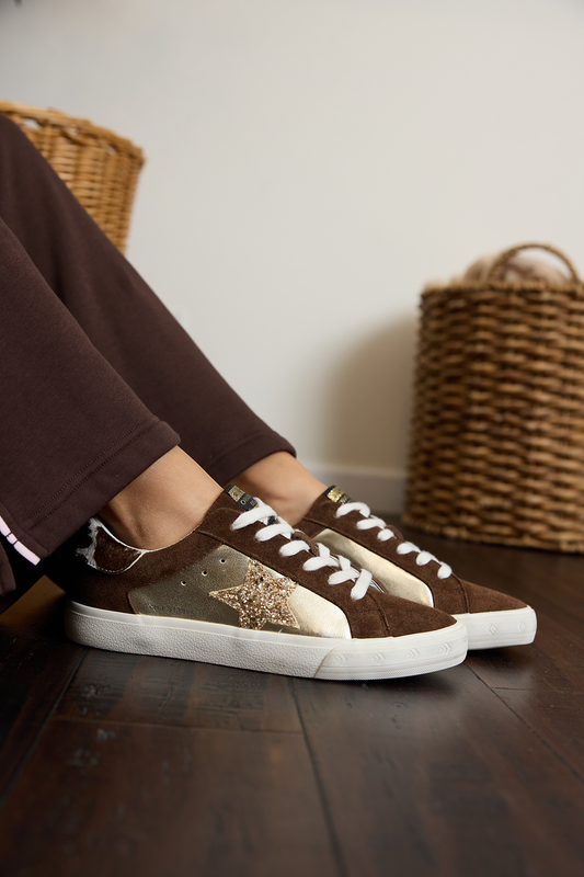 GRANDE - BROWN SUEDE/GOLD FOIL | Vintage Havana