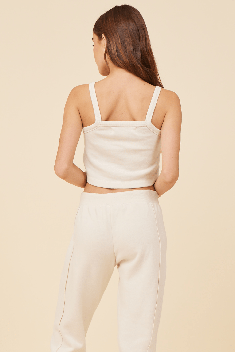 Coconut White Solid Burnout Fleece Tank | Vintage Havana