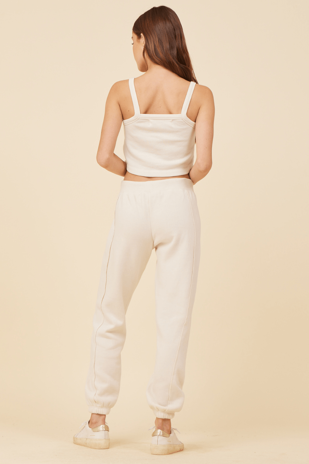 Coconut White Solid Burnout Fleece Tank | Vintage Havana