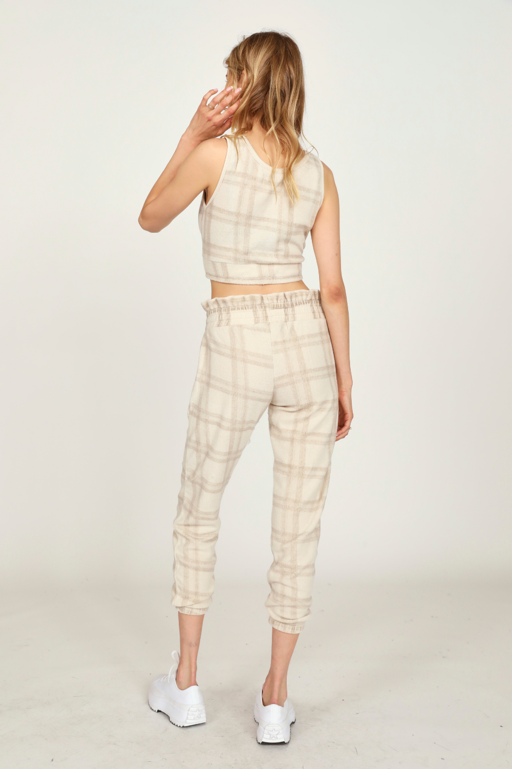 Winter Plaid Reverse Burnout Crop Top | Vintage Havana