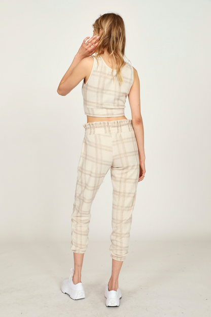 Winter Plaid Reverse Burnout Crop Top | Vintage Havana