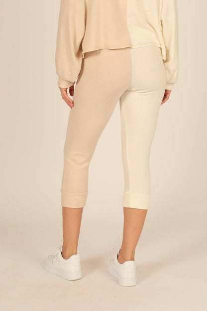 Brushed Hacci Rib Split Jogger | Vintage Havana