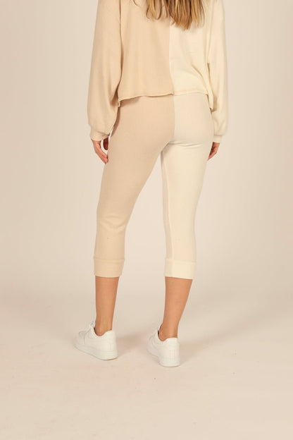 Brushed Hacci Rib Split Jogger | Vintage Havana