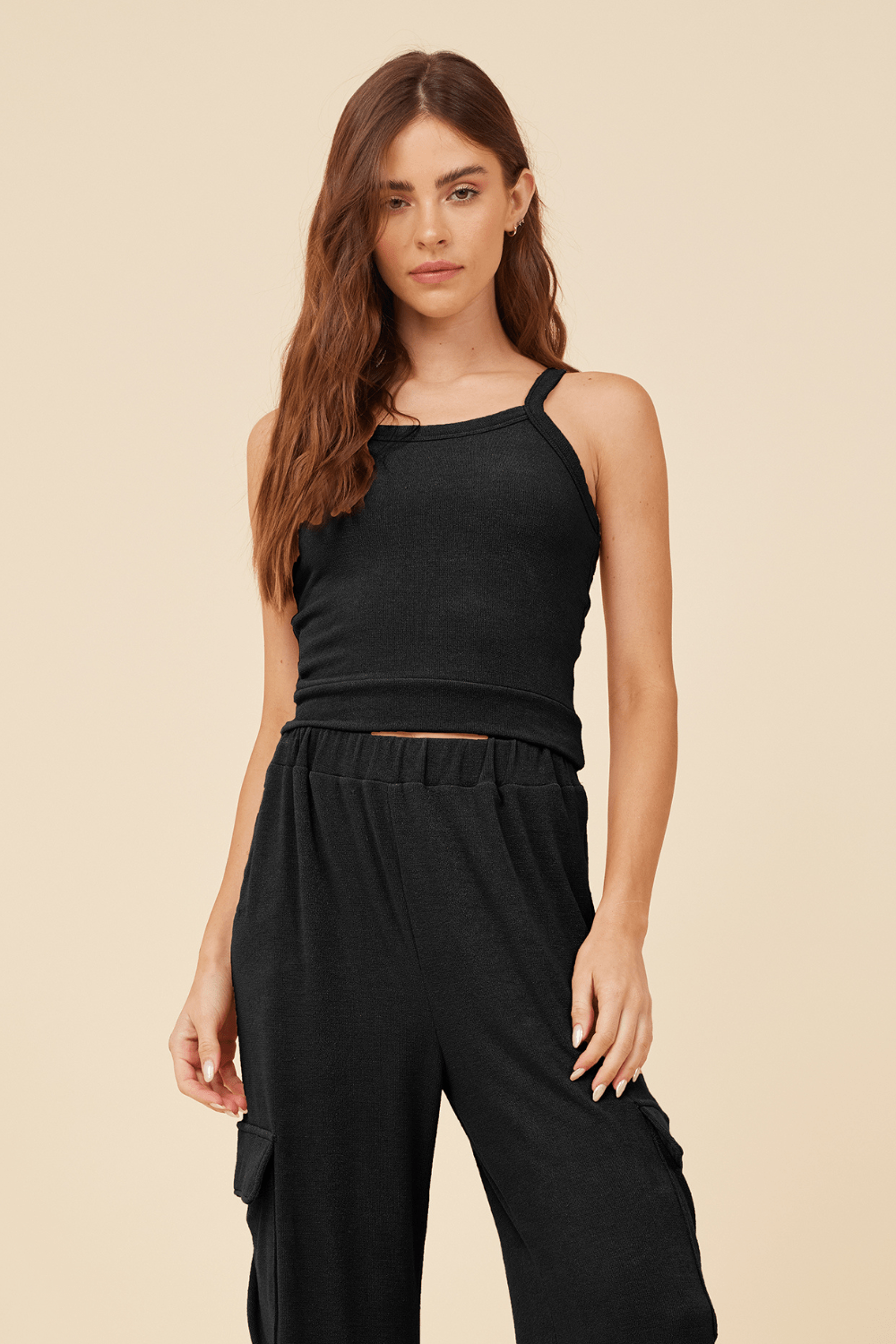 Black Knit Terry Tank | Vintage Havana