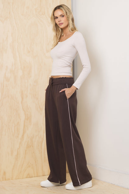 Teddy Fleece Wide Leg Pant | Vintage Havana