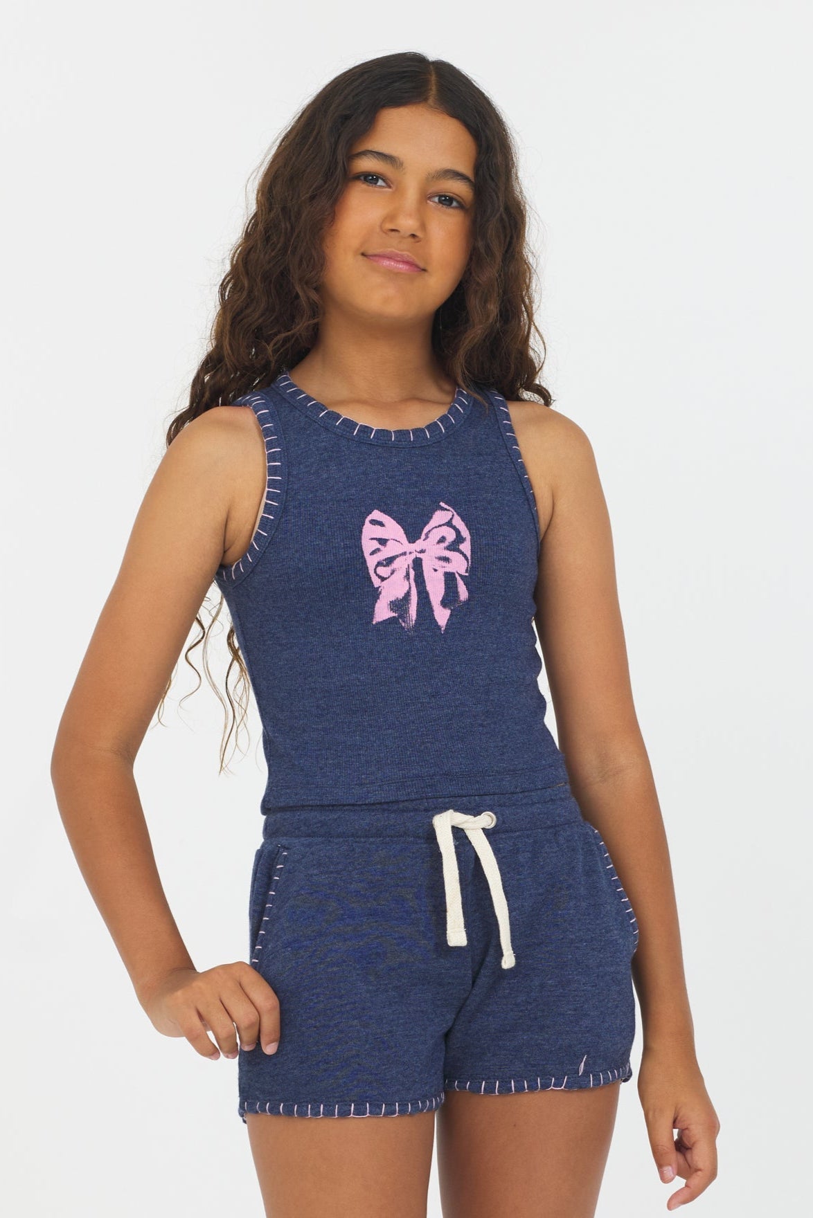 Navy Bow Stitch Tank | Vintage Havana