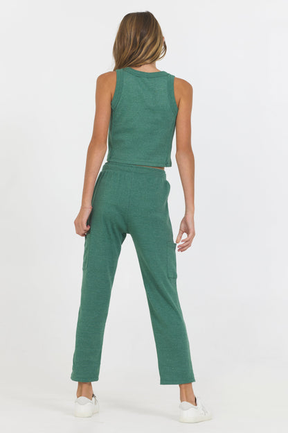 Hunter Green ‘Love’ Notch Rib Tank | Vintage Havana
