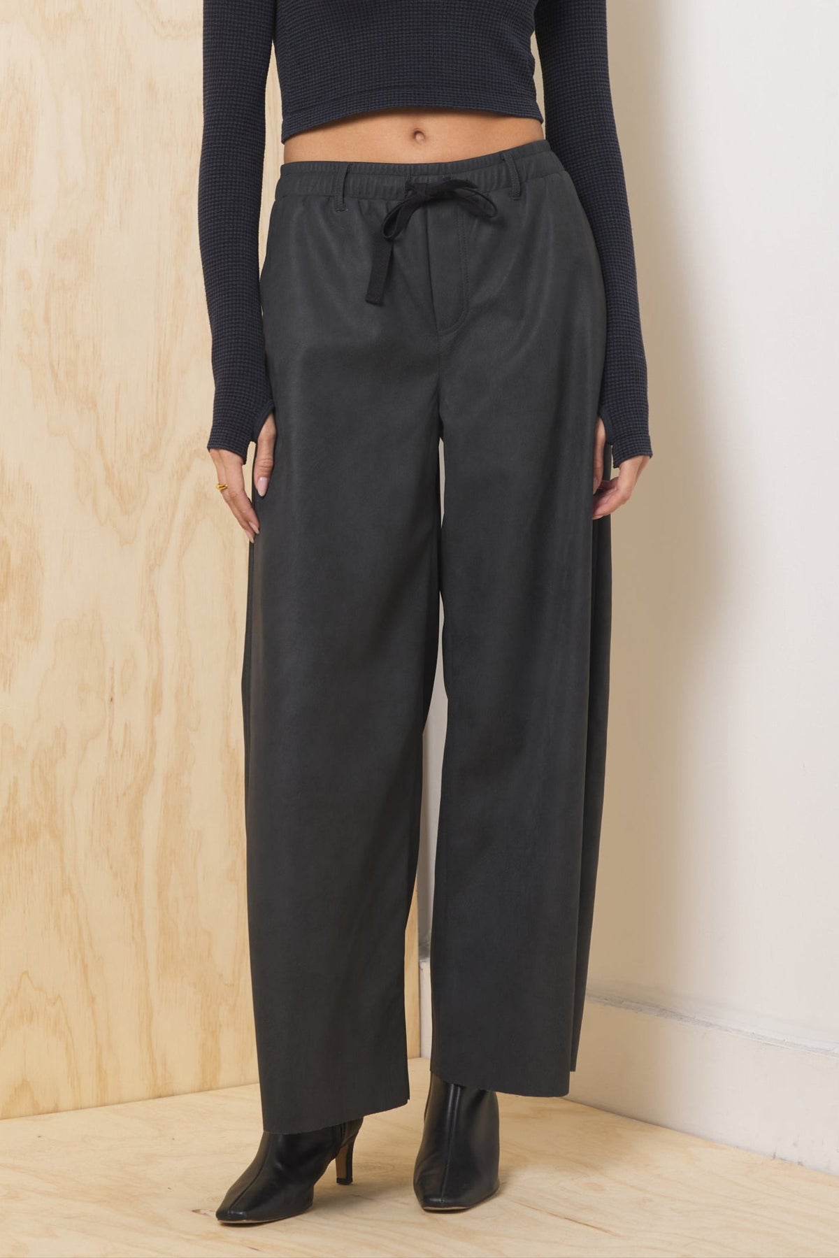 Faux Leather Wide Leg Pant | Vintage Havana