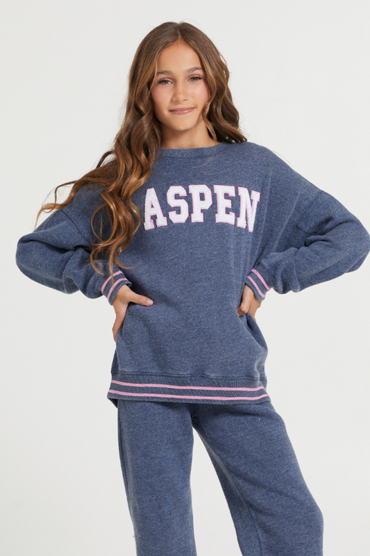 Kids Navy Aspen Patch Crew | Vintage Havana