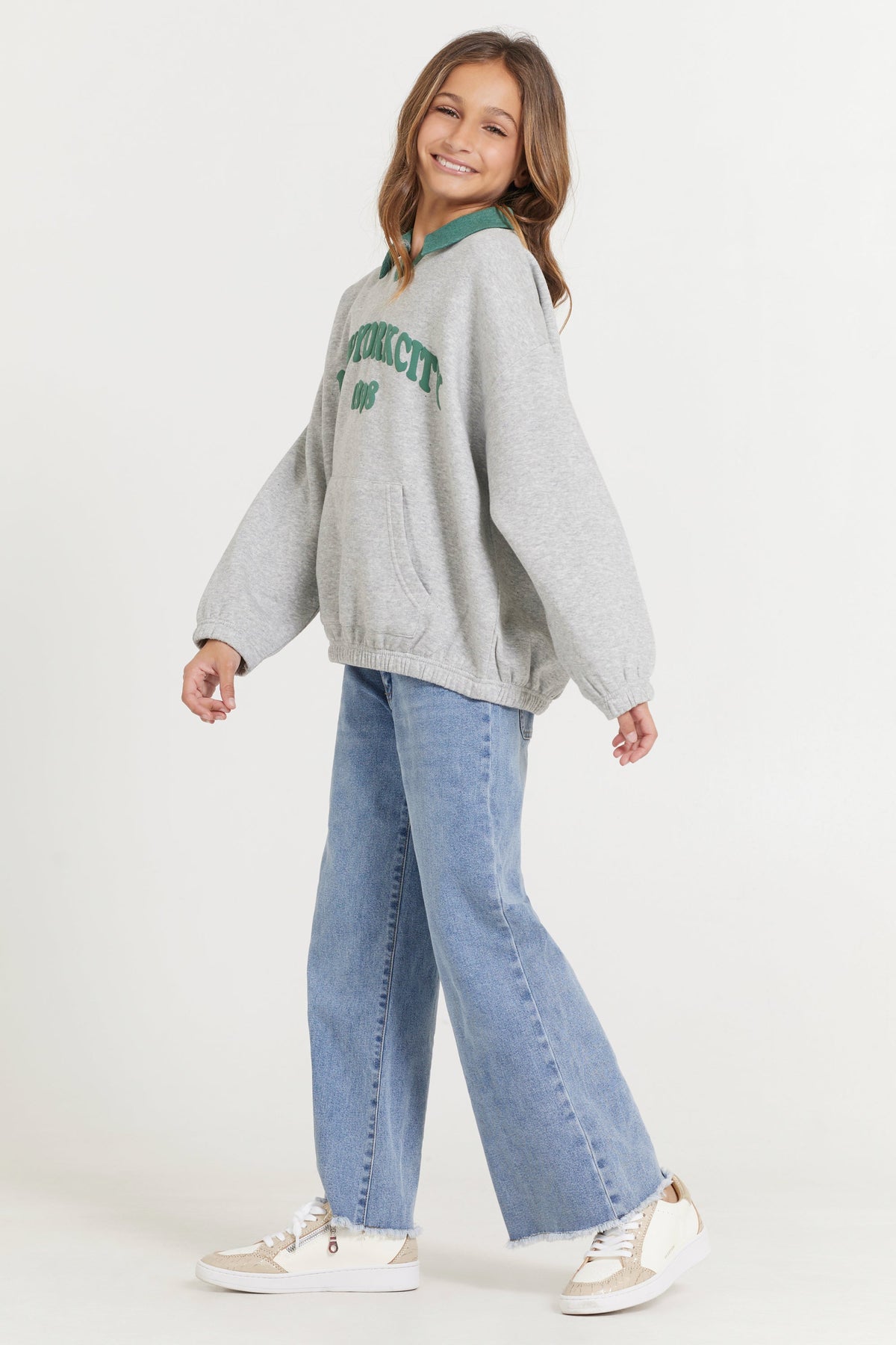 Kids Hunter Green and Grey NYC Oversized Polo | Vintage Havana