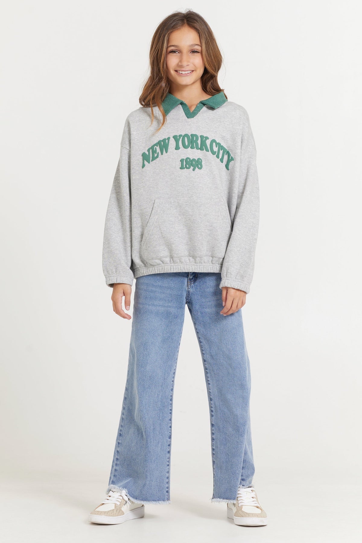 Kids Hunter Green and Grey NYC Oversized Polo | Vintage Havana