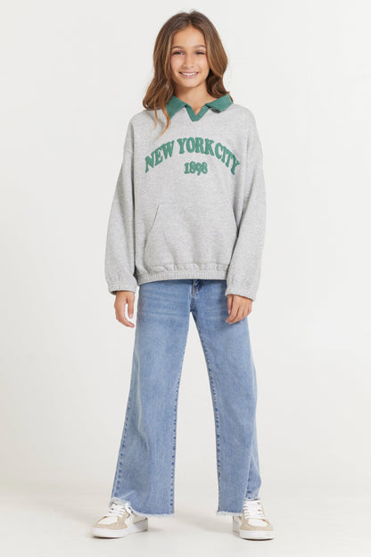 Kids Hunter Green and Grey NYC Oversized Polo | Vintage Havana