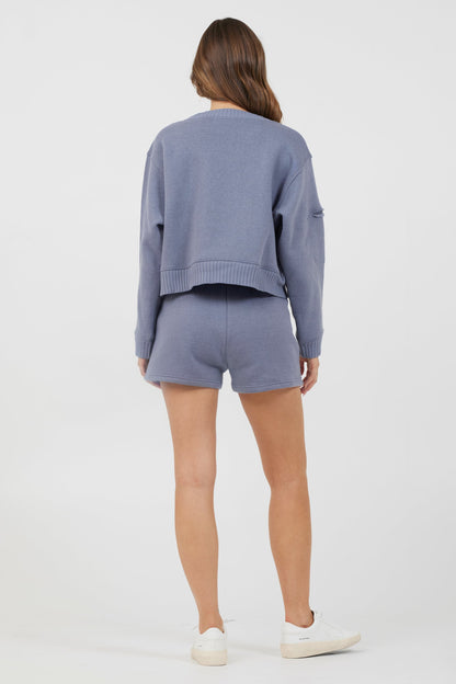 Storm Blue Essential Fleece Crewneck | Vintage Havana