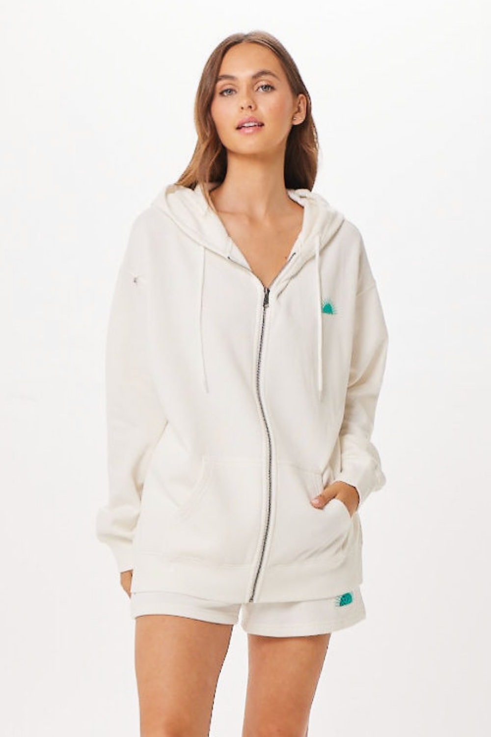 White St. Barth Jet Setter Surf Wash Zip Up | Vintage Havana