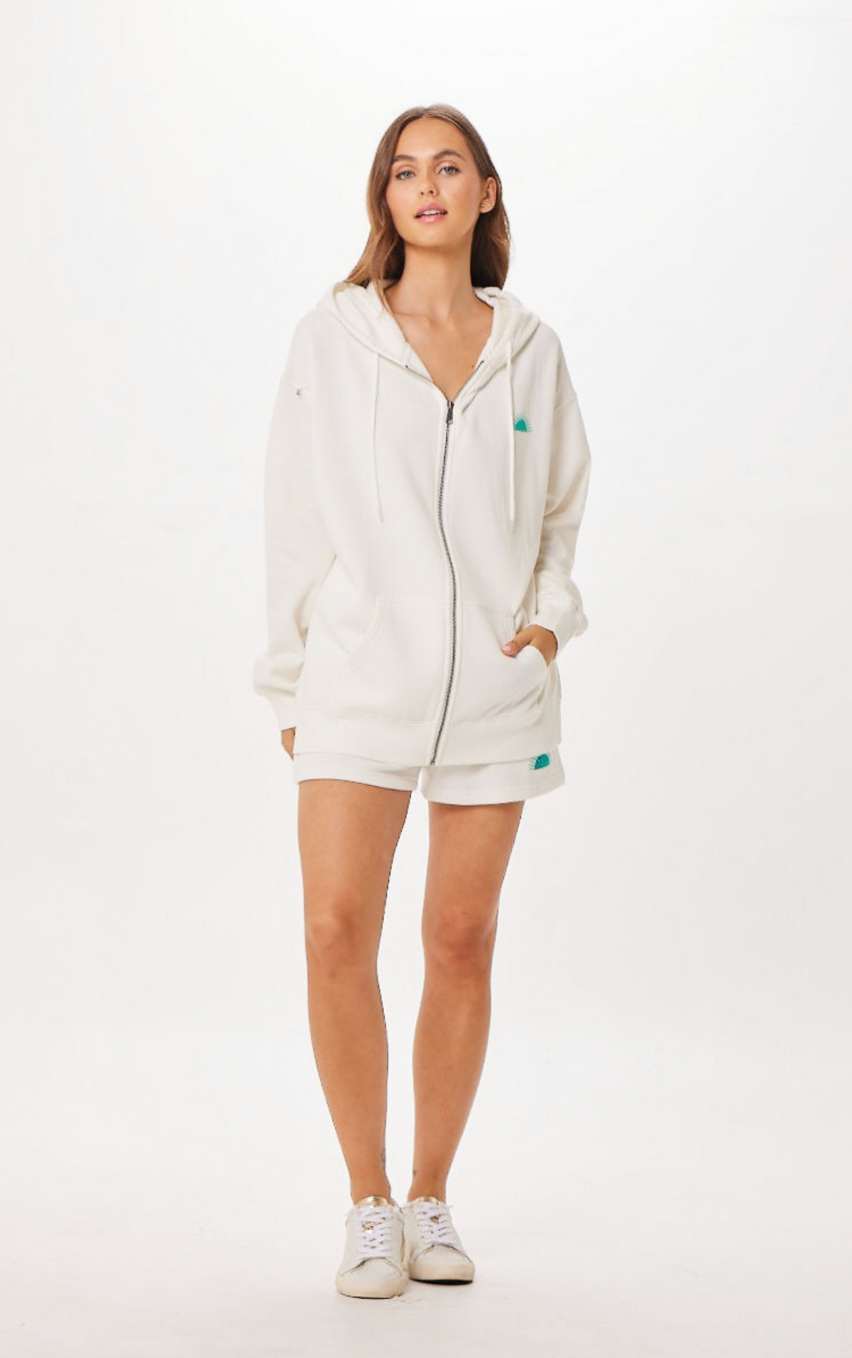 White St. Barth Jet Setter Surf Wash Zip Up | Vintage Havana