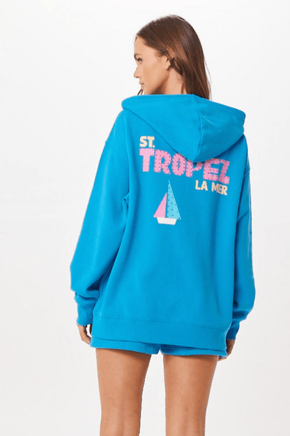 Bright Blue St. Tropez Jet Setter Surf Wash Zip Up | Vintage Havana
