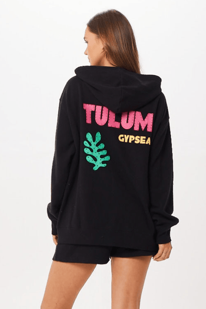 Black Tulum Jet Setter Surf Wash Zip Up | Vintage Havana