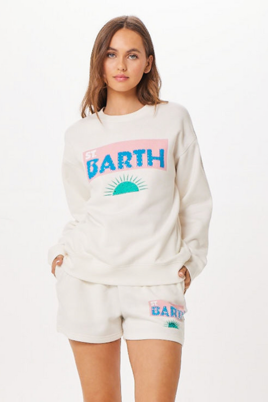 White St. Barth Jet Setter Surf Wash Crewneck | Vintage Havana