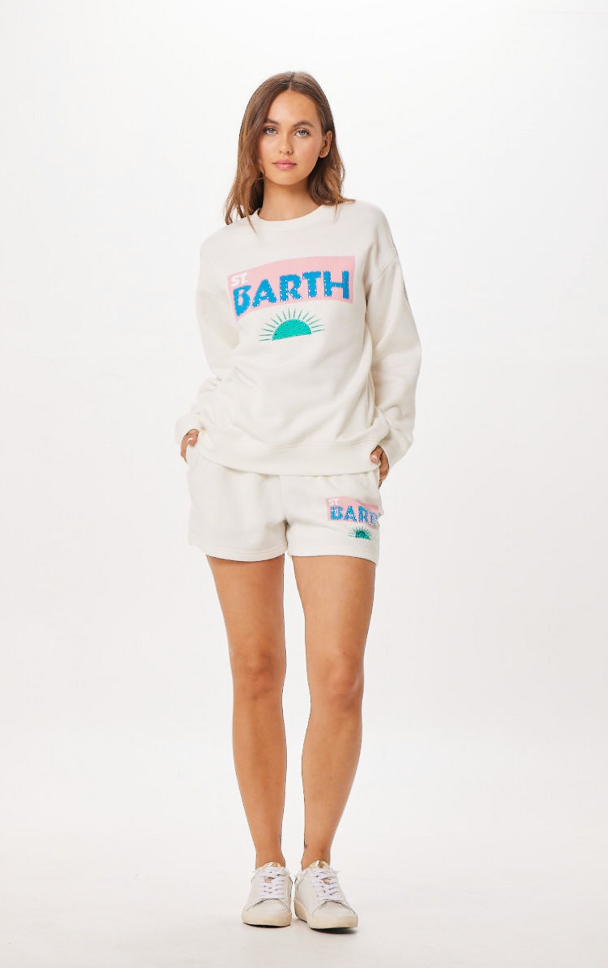 White St. Barth Jet Setter Surf Wash Crewneck | Vintage Havana