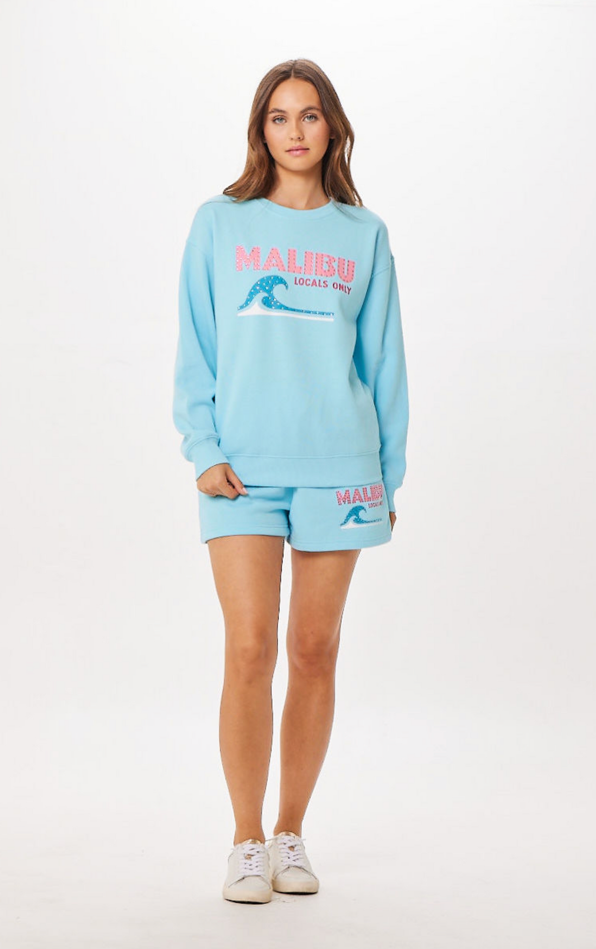 Tropical Blue Malibu Jet Setter Surf Wash Crewneck | Vintage Havana