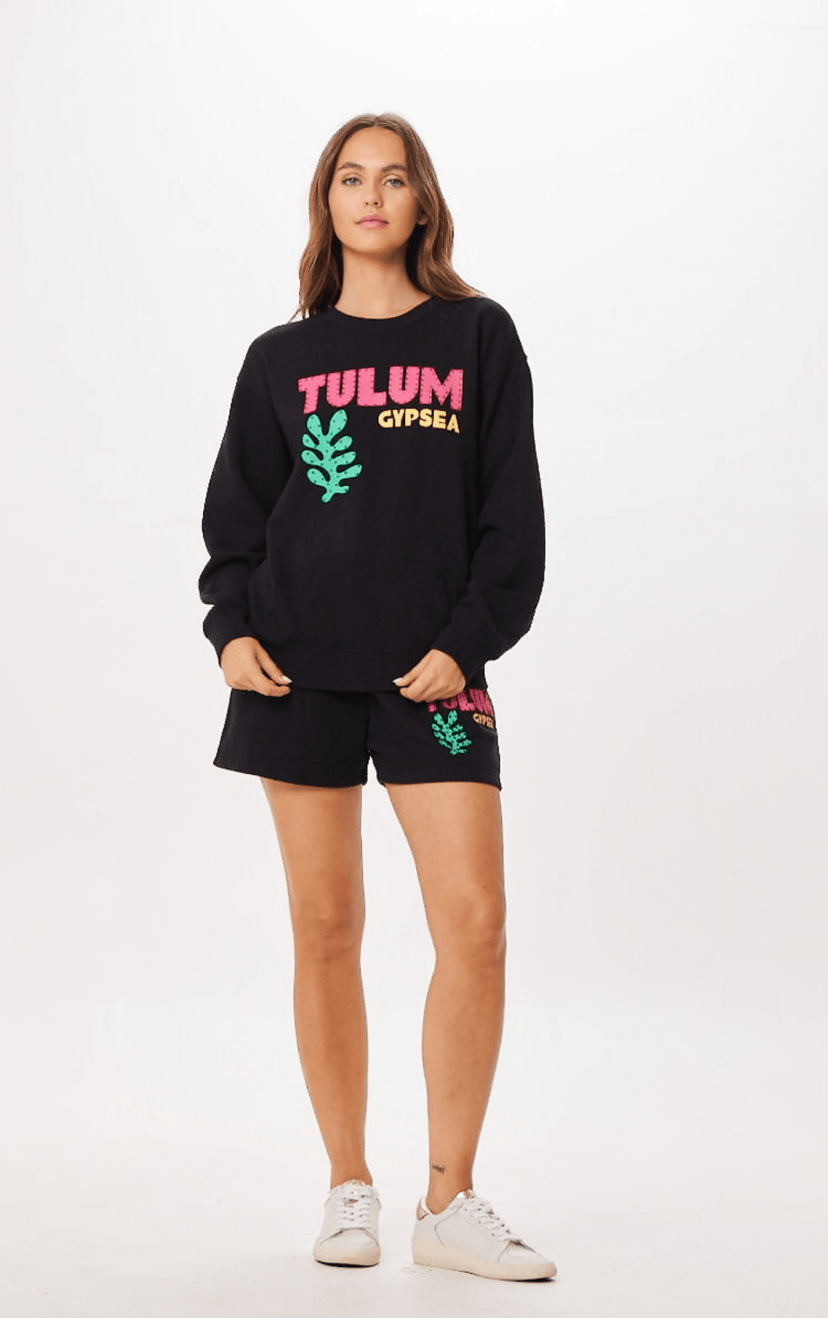 Black Tulum Jet Setter Surf Wash Crewneck | Vintage Havana