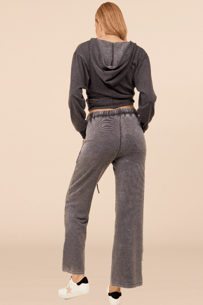 Heather Charcoal Lightweight Fleece Surplice Hoodie | Vintage Havana