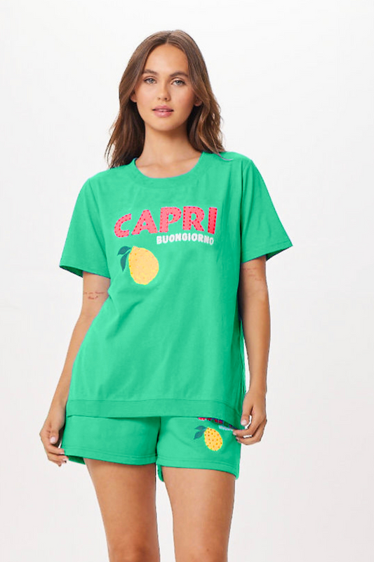 Surf Green Capri Jet Setter T-Shirt | Vintage Havana